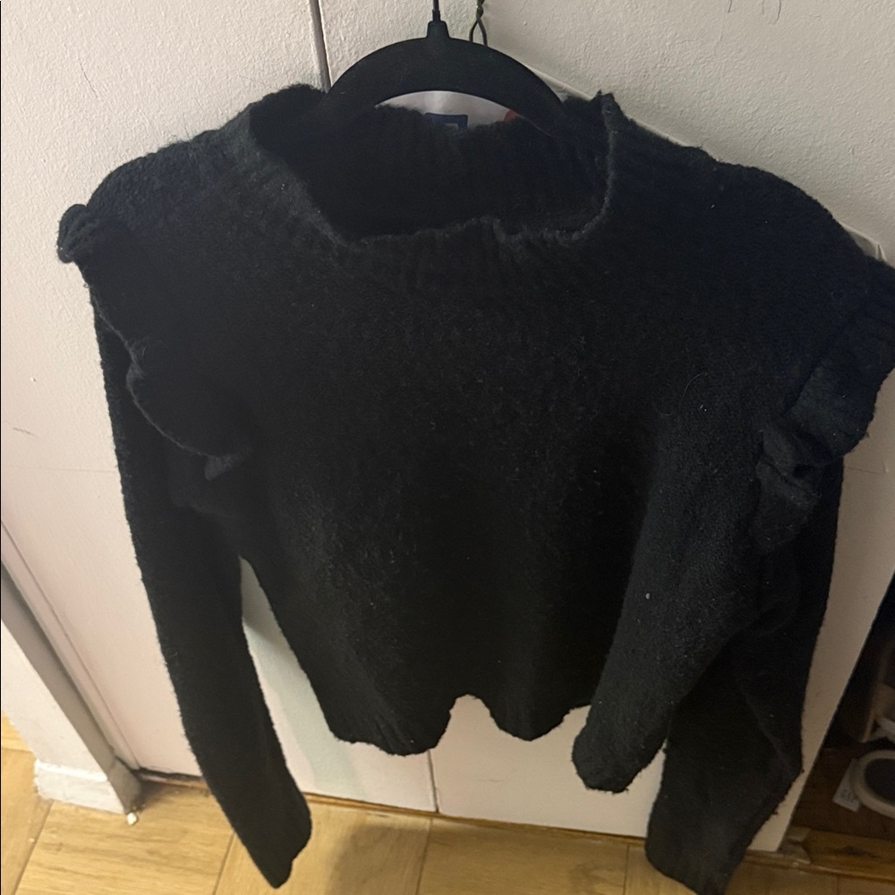 Wild Fable Black Ruffle Sweater